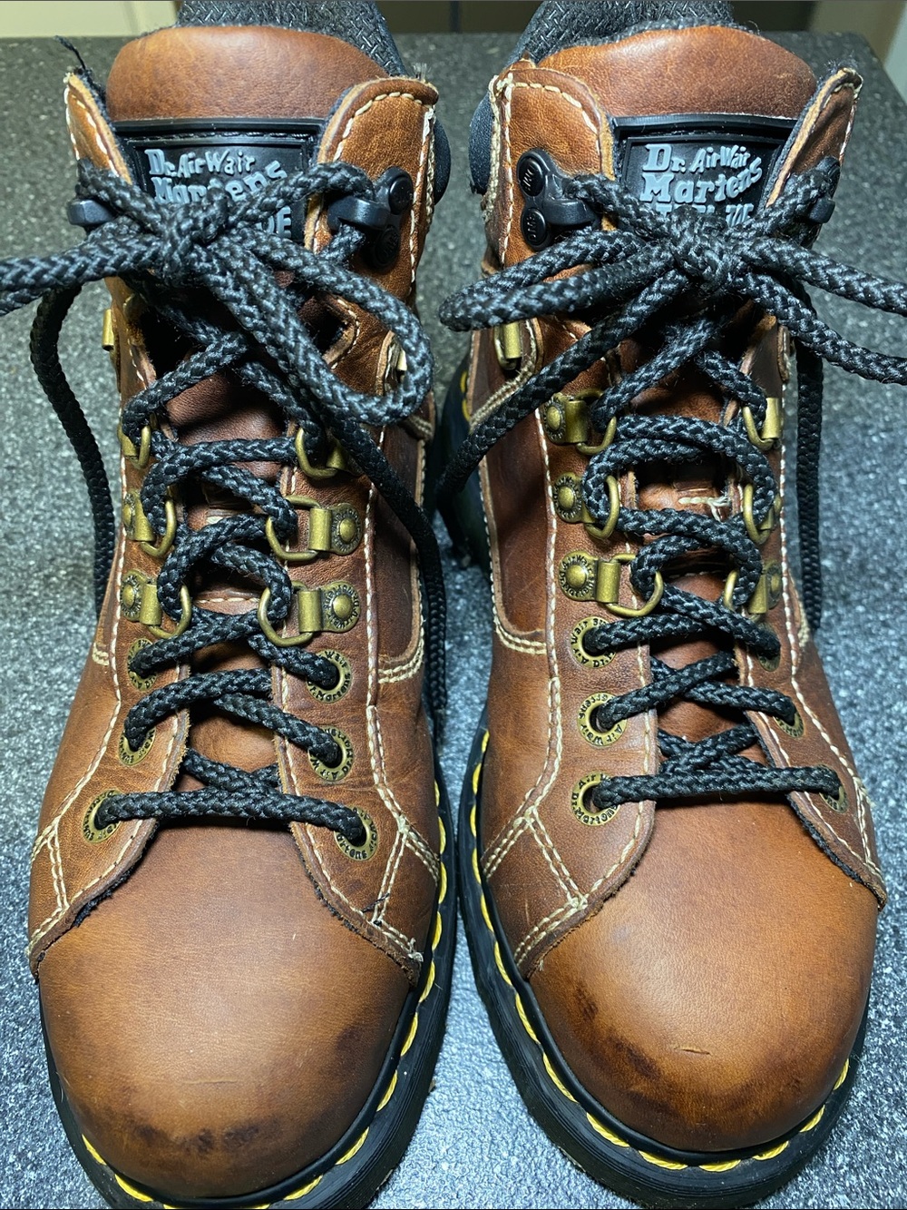Dr. Martens Air Wair DM Industrial Steel Toe Work/Hiking Boots with Black Laces